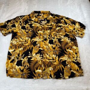 Panama Jack XXL Parrot Beer Tropical Hawaiian Shirt Mens Black‎ Yellow